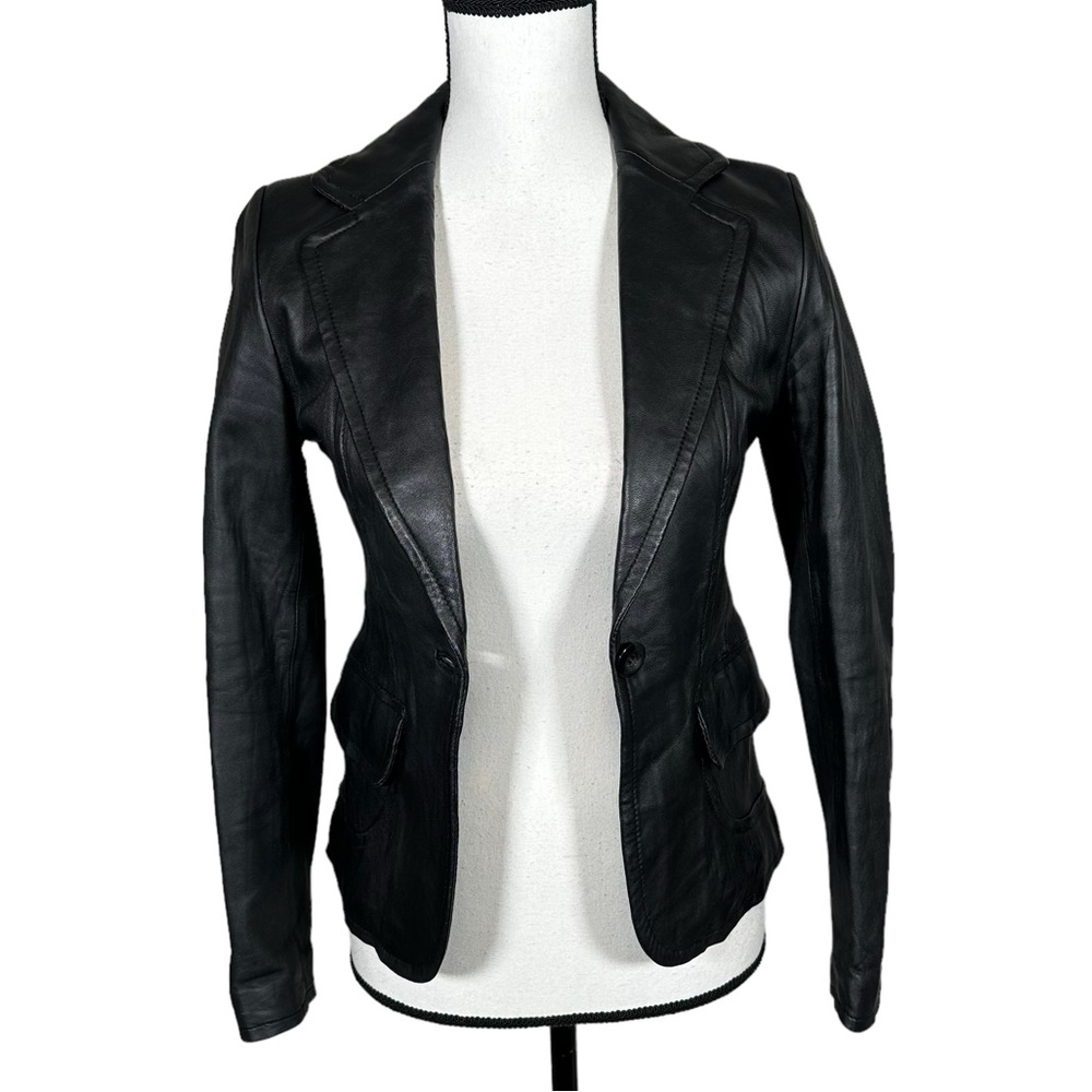 First Avenue Black Lamb Skin Leather Jacket